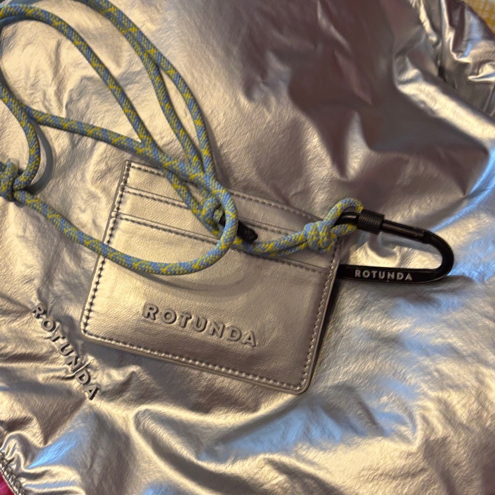 Rotunda for free people Shiny Silver Shoulder Bag with Amber Chain w/ wallet - Picture 8 of 11